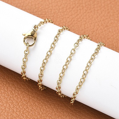 Trendy Unisex 304 Stainless Steel Cable Chain Necklaces NJEW-L043-16G-1