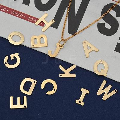304 Stainless Steel Letter Charms STAS-P141-1