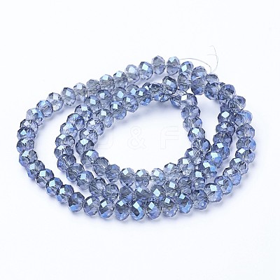 Electroplate Transparent Glass Beads Strands EGLA-A034-T2mm-Y04-1