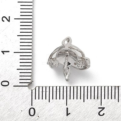 925 Sterling Silver Pave Clear Cubic Zirconia Flower Pendant Bails STER-P068-05P-1