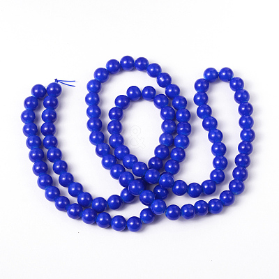 Painted Glass Round Bead Strands X-DGLA-S071-8mm-50-1