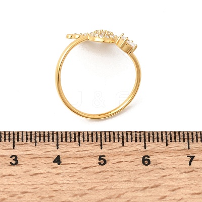 304 Stainless Steel Micro Pave Cubic Zirconia Cuff Open Rings RJEW-Z130-01G-02-1