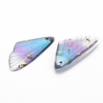 Transparent Resin Pendants RESI-Q216-001G-1