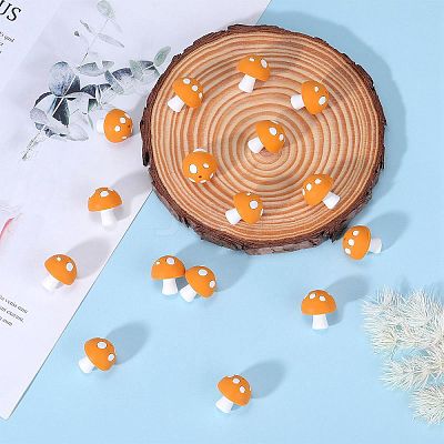 20Pcs Mushroom Silicone Focal Beads JX901E-1