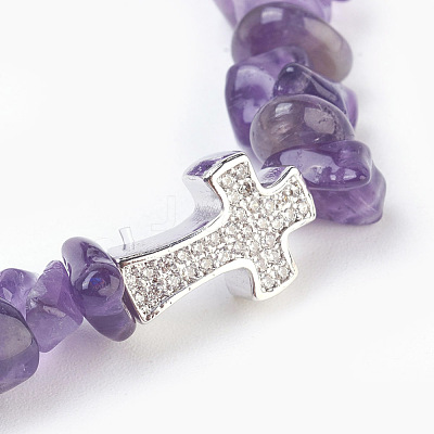 Natural & Synthetic Gemstone Beads Stretch Bracelets BJEW-JB03926-03-1