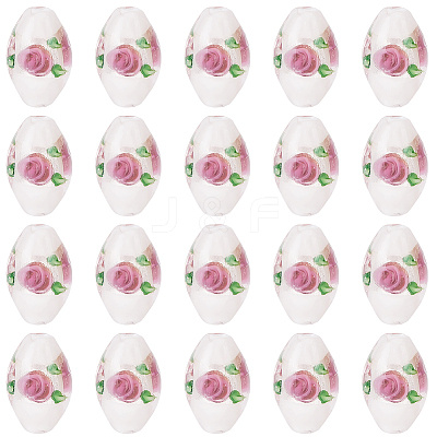 20Pcs Handmade Foil Glass Lampwork Beads LAMP-PA0001-63A-1