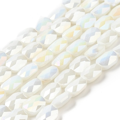 Electroplated Glass Beads Strands GLAA-G092-A-12-1