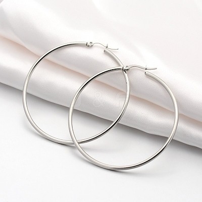 Tarnish Resistant 201 Stainless Steel Big Hoop Earrings X-EJEW-P066-38P-1