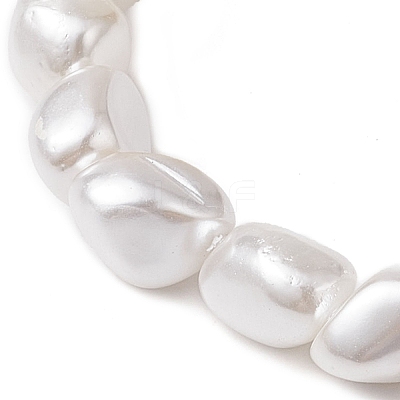 Electroplated Nuggets Shell Pearl Beaded Stretch Bracelets for Women BJEW-JB10710-1
