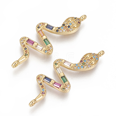 Brass Micro Pave Cubic Zirconia Links ZIRC-O034-11G-1