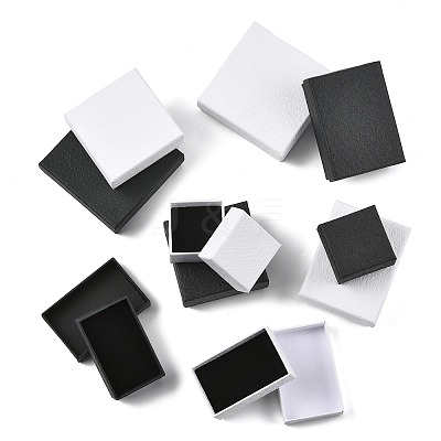 10Pcs 5 Styles Texture Paper Jewelry Gift Boxes OBOX-FS0001-01B-1