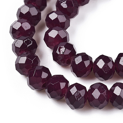 Baking Paint Imitation Jade Glass Bead Strands DGLA-A034-J6MM-A02-1