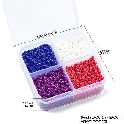 72G 4 Styles Glass Seed Beads SEED-YW0002-77D-1