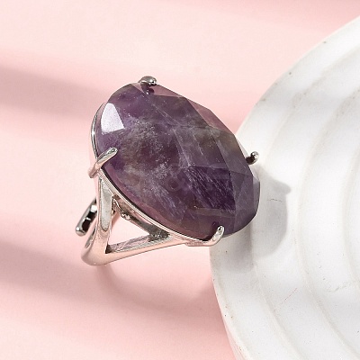 Natural Amethyst Finger Rings RJEW-C154-01I-1