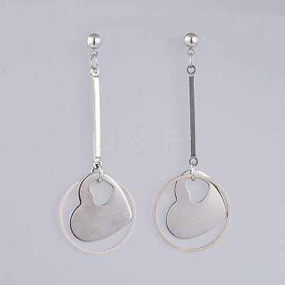 Stainless Steel Dangle Ear Studs EJEW-JE03920-1