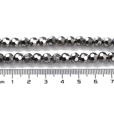 Faceted(32 Facets) Electroplate Glass Bead Strands X-EGLA-R042-6mm-06-1