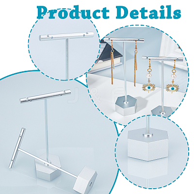 2Sets 2 Style T Shape Iron Earring Displays EDIS-PH0001-09-1