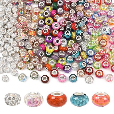 50Pcs UV Plating Resin European Beads RESI-YW0005-81-1