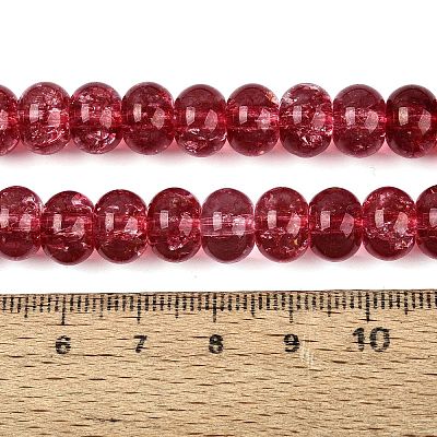 Crackle Transparent Glass Beads Strands GLAA-N074-02B-04-1