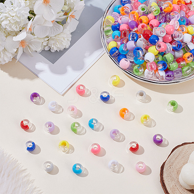 600Pcs 12 Colors Transparent Resin Beads RESI-GO0001-07-1