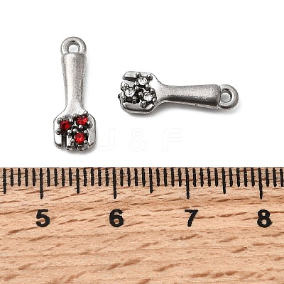 304 Stainless Steel Micro Pave Rhinestone Pendants STAS-G369-03P-1