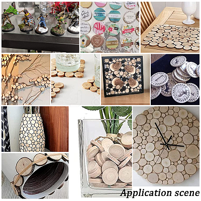 40Pcs Unfinished Beech Wooden Round Pieces WOOD-PH0009-48-1