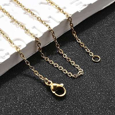 Ion Plating(IP) 304 Stainless Steel Cable Chains Necklaces NJEW-F226-04G-04-1