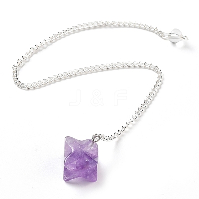 Natural Amethyst Pendant Dowsing Pendulums G-Q016-04C-1