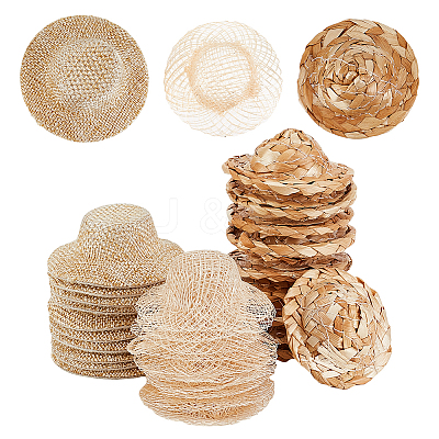 30Pcs 3 Style Doll Straw Hat DIY-GA0005-44-1