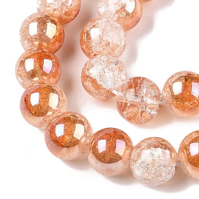Electroplated Crackle Glass Beads Strands X-EGLA-N014-10mm-01-1