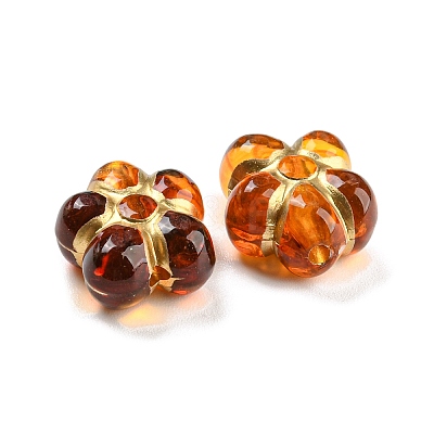 Plating Transparent Acrylic Beads OACR-A024-04C-1