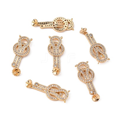Brass Micro Pave Clear Cubic Zirconia Screw Eye Peg Bails Links Connectors KK-T062-89G-NF-1