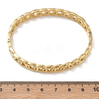 304 Stainless Steel Oval Ring Link Chain Hinged Cuff Bangles SA-CBAB92B-08G-1