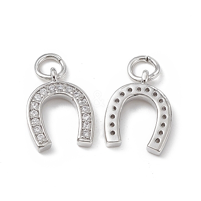 Brass Micro Pave Cubic Zirconia Charms KK-E068-VB277-1
