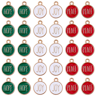 60Pcs 3 Colors Zinc Alloy Enamel Pendants ENAM-SC0008-26-1