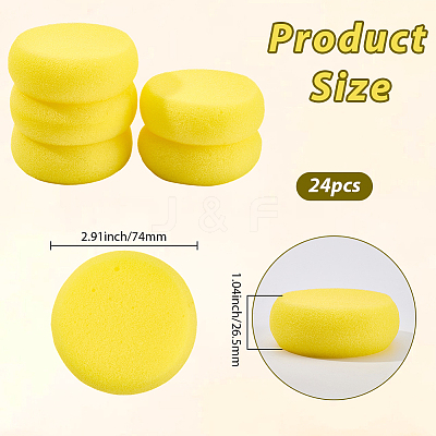 24Pcs Sponge Ink Print Pads AJEW-SP0002-92-1