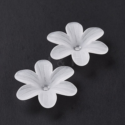 6-Petal Transparent Acrylic Bead Caps X-OACR-A017-14-1