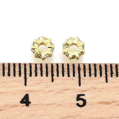 Brass Micro Pave Clear Cubic Zirconia Beads KK-K300-02A-G-1