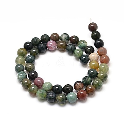 Natural Indian Agate Round Bead Strands X-G-P075-40-4mm-1