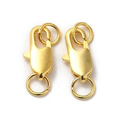 Brass Lobster Claw Clasps X-KK-P249-05B-G-1
