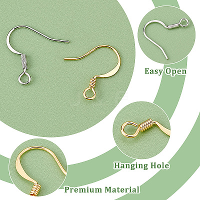 200Pcs 2 Colors Brass Earring Hooks KK-CN0001-77-1