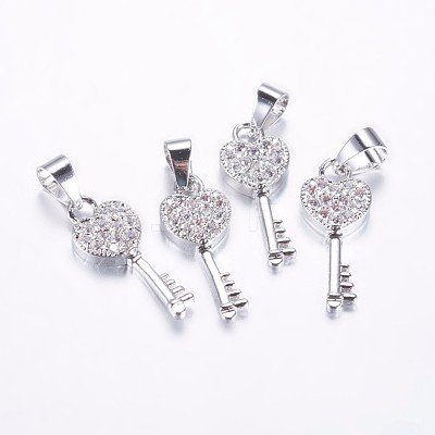 Long-Lasting Plated Brass Micro Pave Cubic Zirconia Pendants ZIRC-F069-45P-1