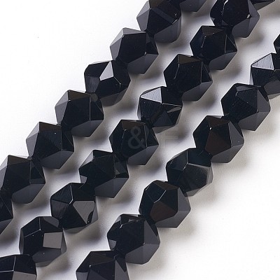 Natural Black Onyx Beads Strands G-K282-01C-1