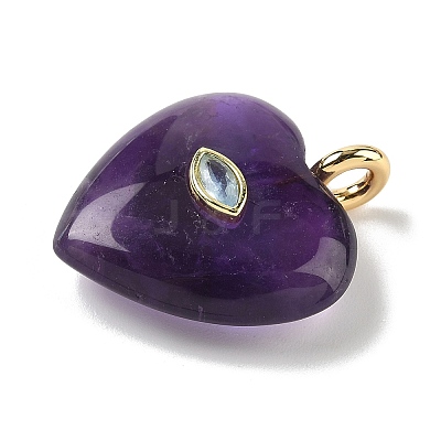 Natural Amethyst Pendants G-P585-03G-11-1