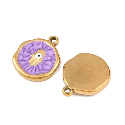 304 Stainless Steel Enamel Pendants STAS-P425-01G-04-1