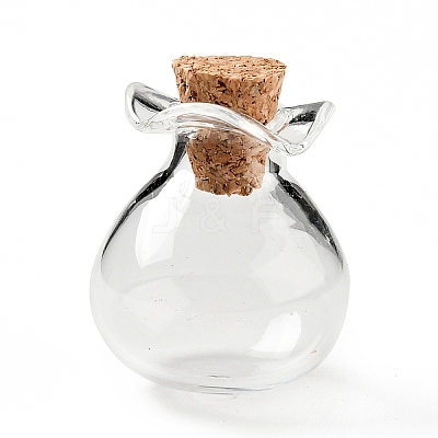 Lucky Bag Shape Glass Cork Bottles Ornament X1-AJEW-A039-02B-1