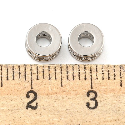 Rack Plating Brass Micro Pave Cubic Zirconia Spacer Beads KK-F089-39B-P05-1