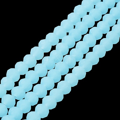 Imitation Jade Solid Color Glass Beads Strands EGLA-A034-J10mm-MD04-1