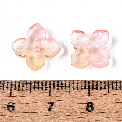 Baking Paint Transparent Glass Bead Caps DGLA-N014-04A-1