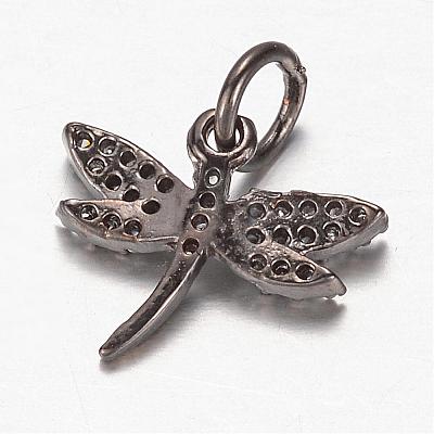 Brass Micro Pave Cubic Zirconia Charms ZIRC-K045-09B-1